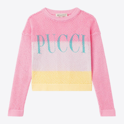 Shop Emilio Pucci Pull With Logo In Multicolor