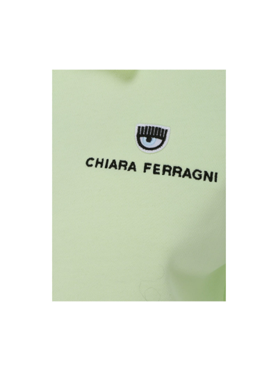 Shop Chiara Ferragni Logo Classic Polo T-shirt In Lime Cream