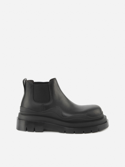 Shop Bottega Veneta Bv Tire Ankle Boots Made Of Smooth Leather In Black