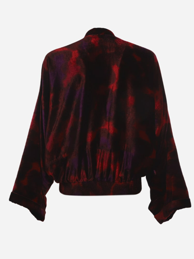 Shop Saint Laurent Teddy Velvet Jacket In Red