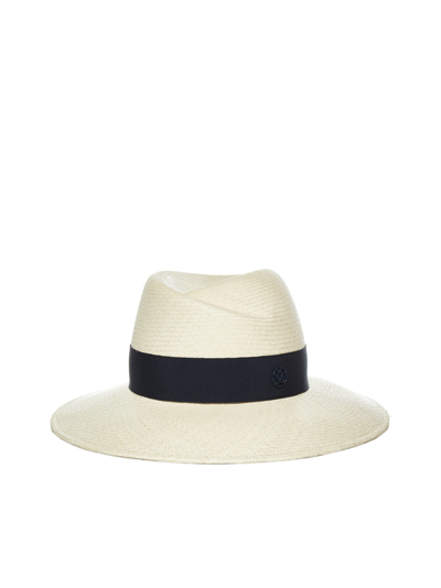 Shop Maison Michel Hat In Navy