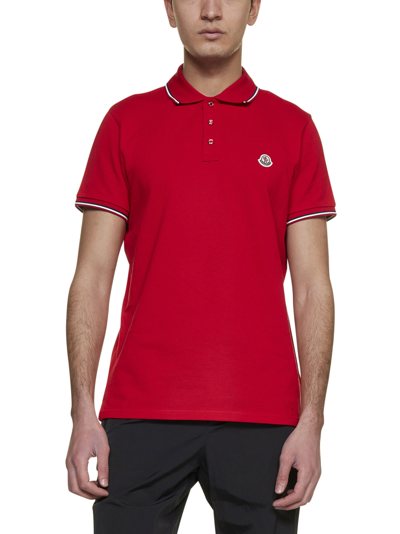 Shop Moncler Polo Shirt In Red