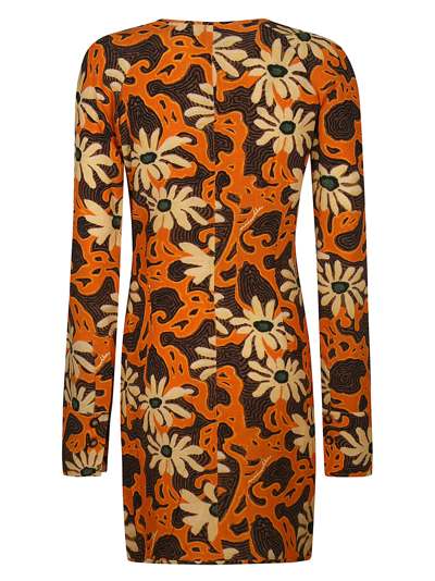 Shop Nanushka Dress In Floral Orange