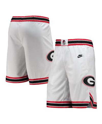 Shop Nike Men's  White Georgia Bulldogs Retro Replica Performance Basketball Shorts