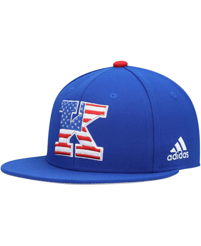 Shop Adidas Originals Men's Royal Kansas Jayhawks Patriotic On-field Baseball Fitted Hat