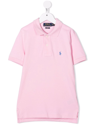 Shop Ralph Lauren Embroidered-logo Polo Shirt In Pink