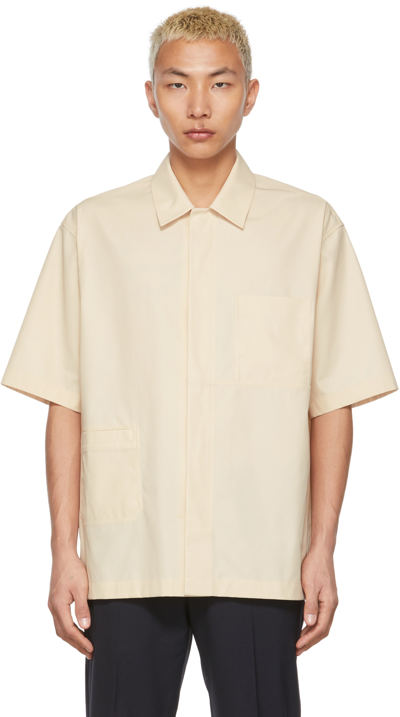 Shop Solid Homme Beige Cotton Shirt In Beige 436e
