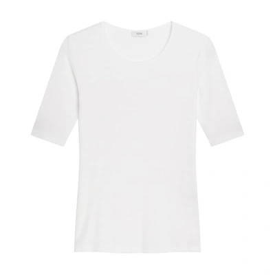 Shop Closed Fine Ribbed T-shirt In Ivory