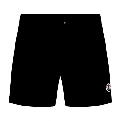 Shop Moncler Logo Swim Shorts In Navy