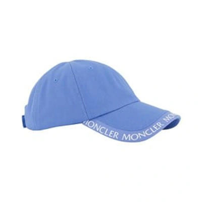 Shop Moncler Pastel Blue Branded Baseball Cap