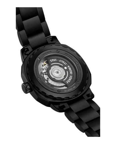 Shop Fendi Selleria Automatic Gmt Watch In Black