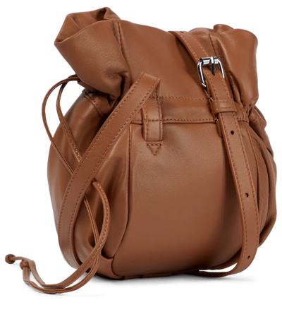 Shop Lemaire Glove Leather Shoulder Bag In 450 Cognac