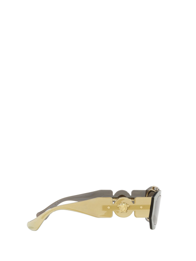 Shop Versace Ve2235 Transparent Brown Mirror Gold Sunglasses
