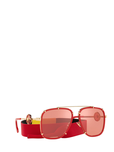 Shop Versace Eyewear Ve2233 Red Sunglasses