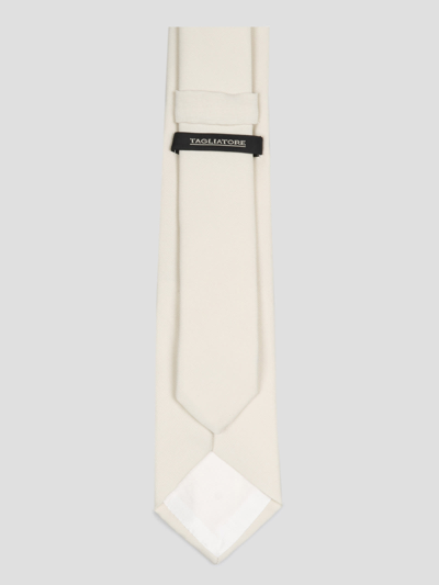 Shop Tagliatore Twill Tie In White