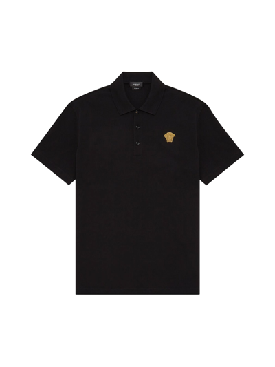 Shop Versace Taylor Fit Polo In Black Gold