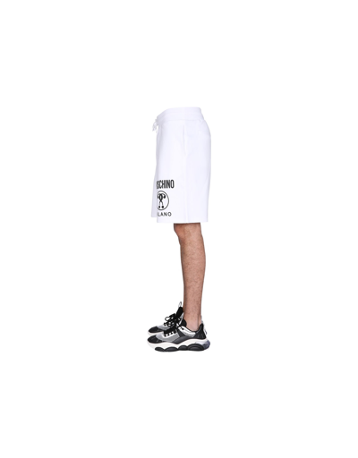 Shop Moschino Double Question Mark Shorts In White