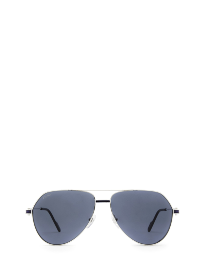 Shop Cartier Ct0334s Silver Sunglasses