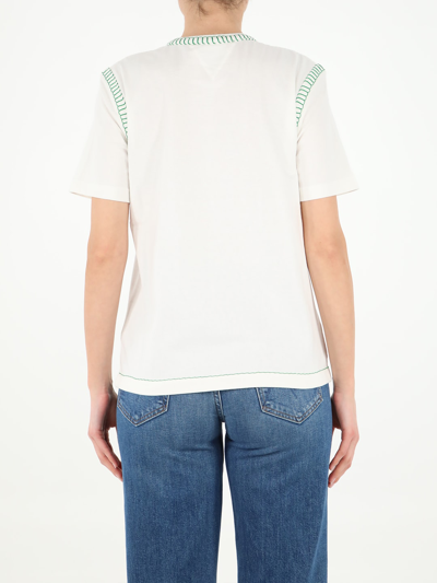 Shop Bottega Veneta Topstitching White T-shirt