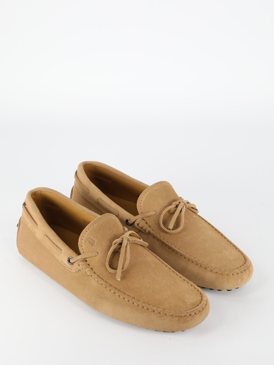 Shop Tod's Gommino Beige Loafers