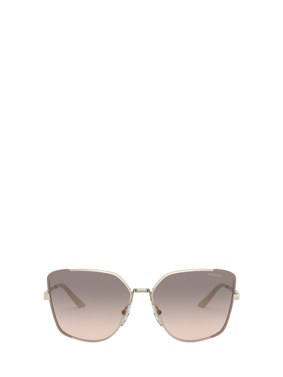 Shop Prada Eyewear Pr 60xs Pale Gold / Matte Pink Sunglasses