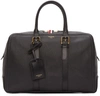 THOM BROWNE Black Leather Duffle Bag