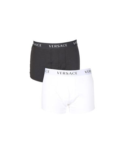 Shop Versace Pack Of Two Boxers In Multicolor