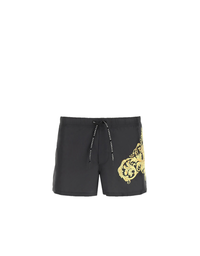 Shop Versace Swimsuit Shorts With Medusa In Black