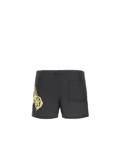 Shop Versace Swimsuit Shorts With Medusa In Black