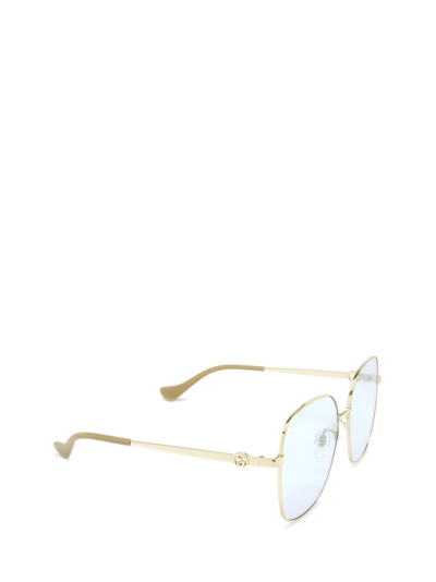Shop Gucci Gg1089sa Gold Sunglasses