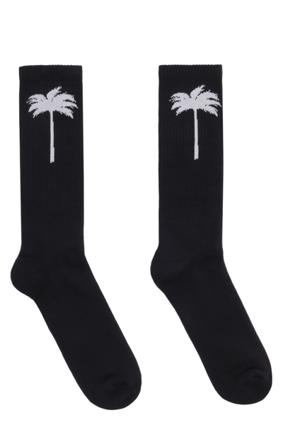 Shop Palm Angels Cotton Socks In Black