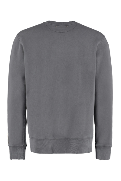 Shop Golden Goose Archibald Cotton Crew-neck Sweatshirt In Grey