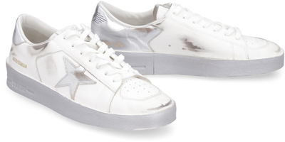 Shop Golden Goose Stardan Leather Low-top Sneakers In White