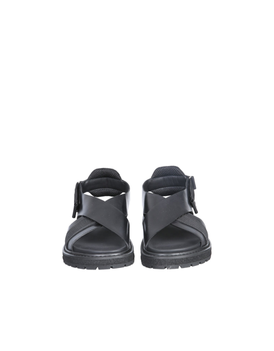 Shop Premiata Leather Sandals In Black