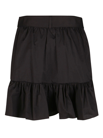 Shop Michael Kors Belt Dust Ruffle Mini Skirt In Black