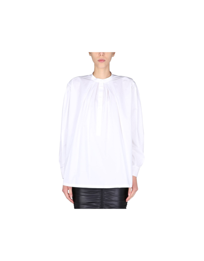Shop Alberta Ferretti Shirt With Korean Collar In White
