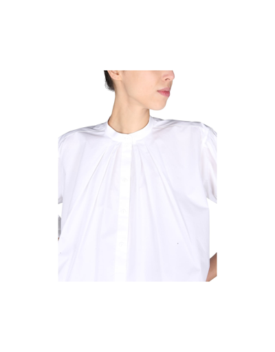 Shop Alberta Ferretti Shirt With Korean Collar In White