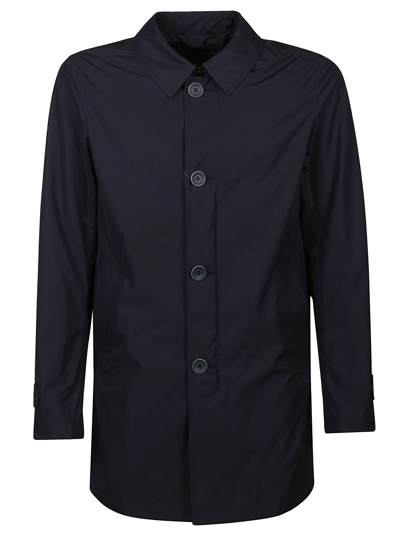 Shop Herno Byron Raincoat In Blu Navy