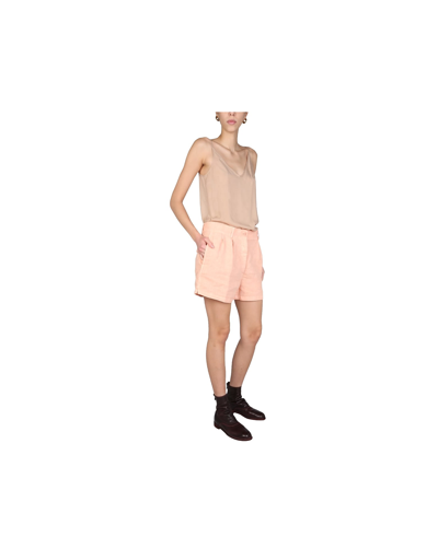 Aspesi Wide Leg Shorts In Powder Pink