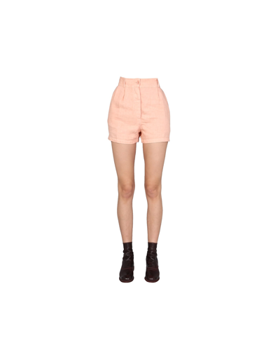 Aspesi Wide Leg Shorts In Powder Pink