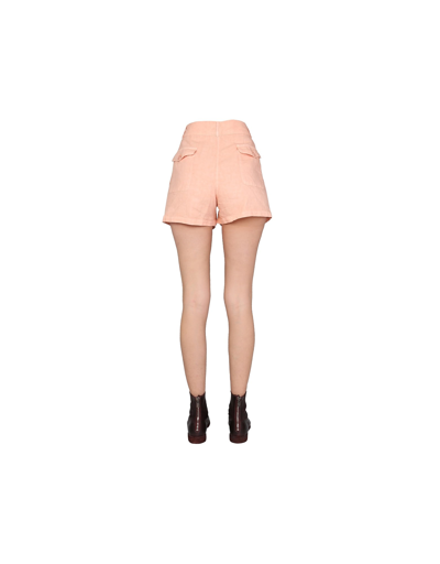 Aspesi Wide Leg Shorts In Powder Pink