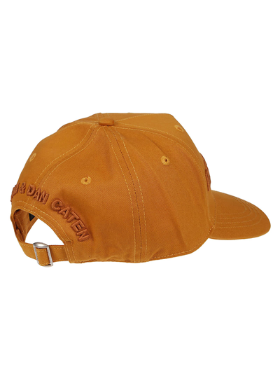 Shop Dsquared2 Logo Baseball Cap In Senape/siena