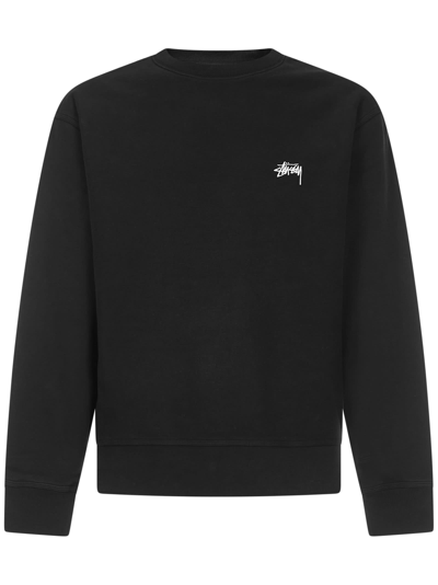 Shop Stussy Stock Logo Sweatshirt In Black
