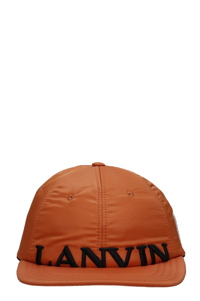 Shop Lanvin Hats In Orange Nylon
