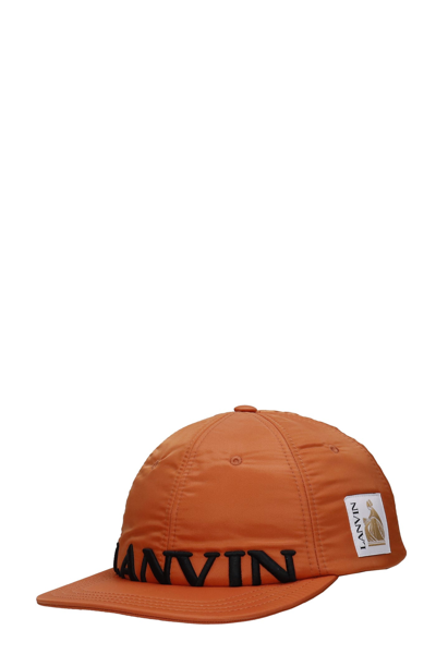 Shop Lanvin Hats In Orange Nylon