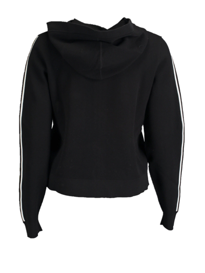 Shop Michael Kors Txtr Logo Zip Hoodie In Black