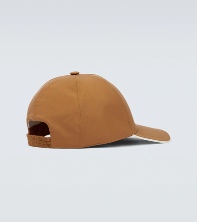 Shop Loro Piana Embroidered Cap In Pecan/ivory