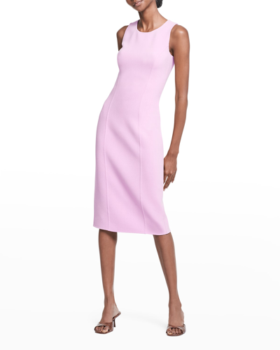 Shop Michael Kors Boucle-stretch Midi Sheath Dress In Rose