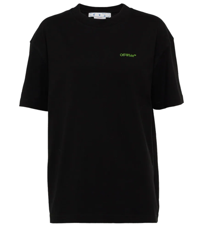 Shop Off-white Logo Cotton Jersey T-shirt In Black Multi