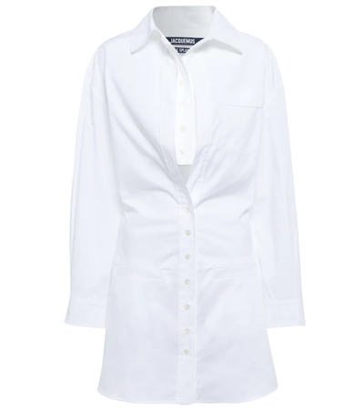 Shop Jacquemus La Robe Baunhilha Cotton Minidress In White